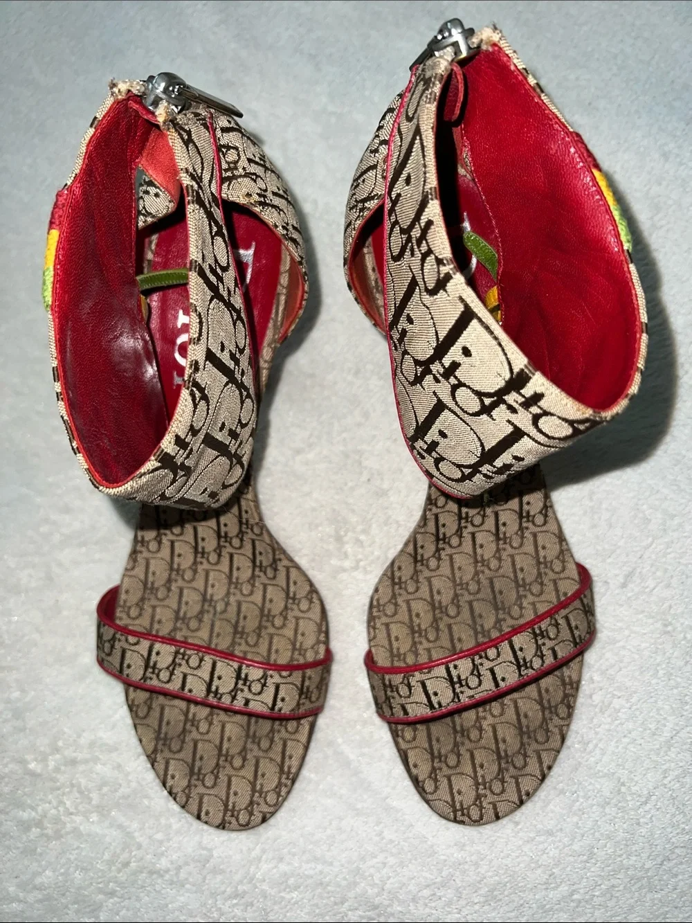 RARE Christian Dior Rasta Ankle Strap Heels - 37.5
